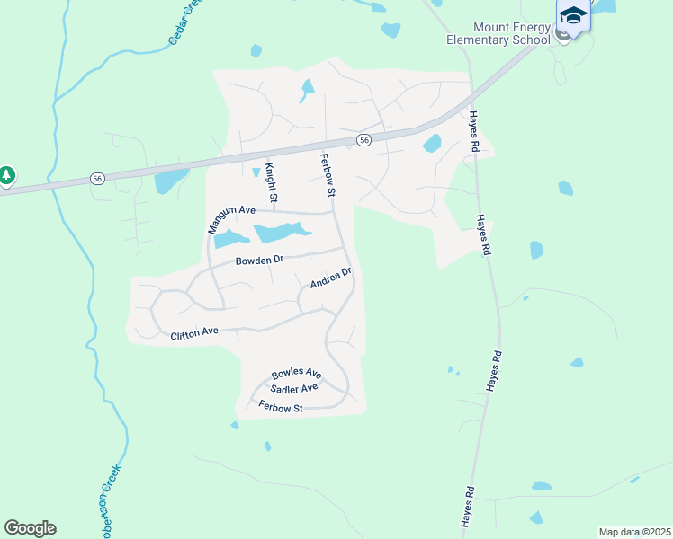 map of restaurants, bars, coffee shops, grocery stores, and more near 2773 Andrea Drive in Creedmoor
