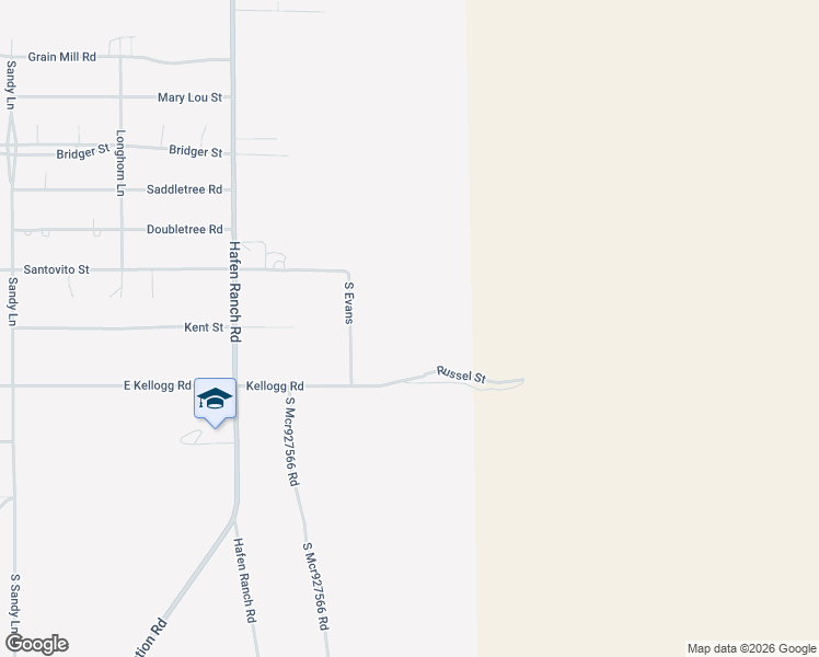 map of restaurants, bars, coffee shops, grocery stores, and more near 6350 Kellogg Road in Pahrump