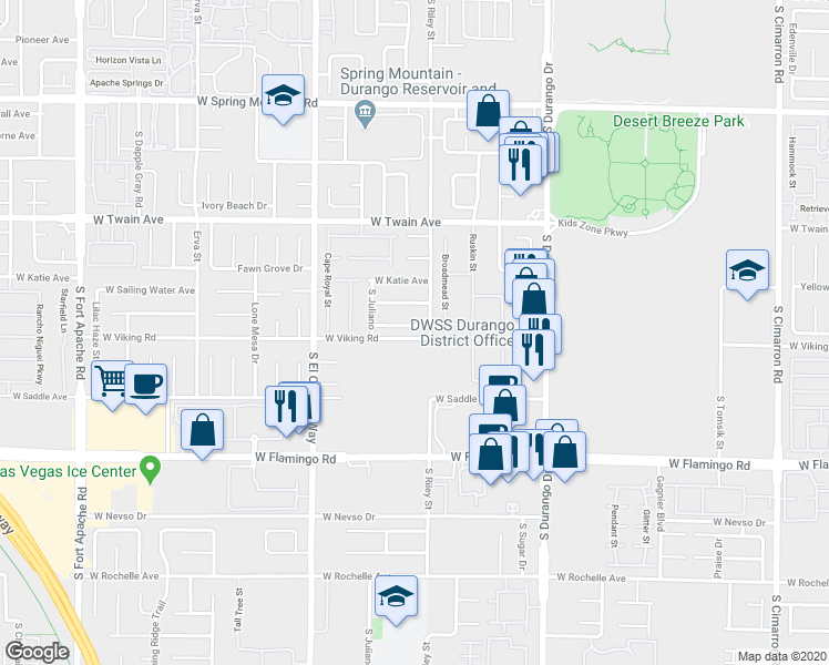 map of restaurants, bars, coffee shops, grocery stores, and more near 8847 Mia Moore Avenue in Las Vegas