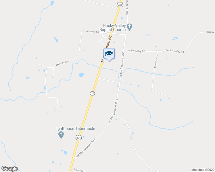 map of restaurants, bars, coffee shops, grocery stores, and more near 6260 Old Murfreesboro Road East in Lebanon