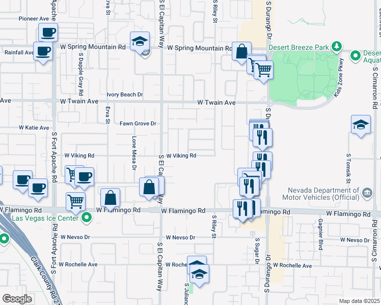map of restaurants, bars, coffee shops, grocery stores, and more near 8887 Mia Moore Avenue in Las Vegas