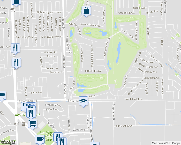 map of restaurants, bars, coffee shops, grocery stores, and more near 5601 Little Lake Avenue in Las Vegas