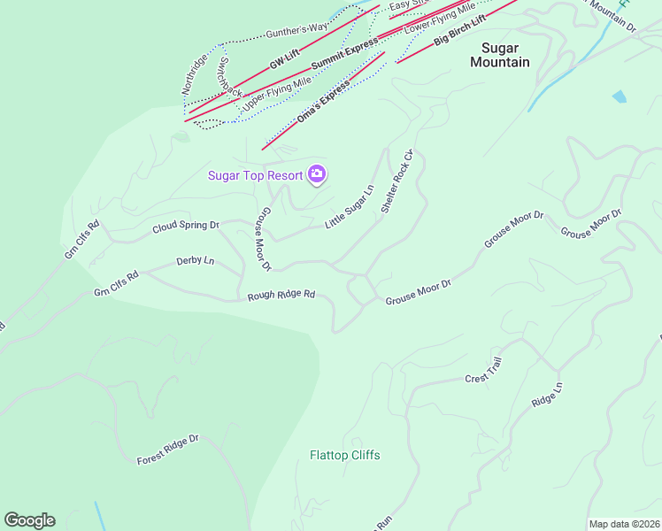 map of restaurants, bars, coffee shops, grocery stores, and more near 253 Grouse Moor Drive in Sugar Mountain
