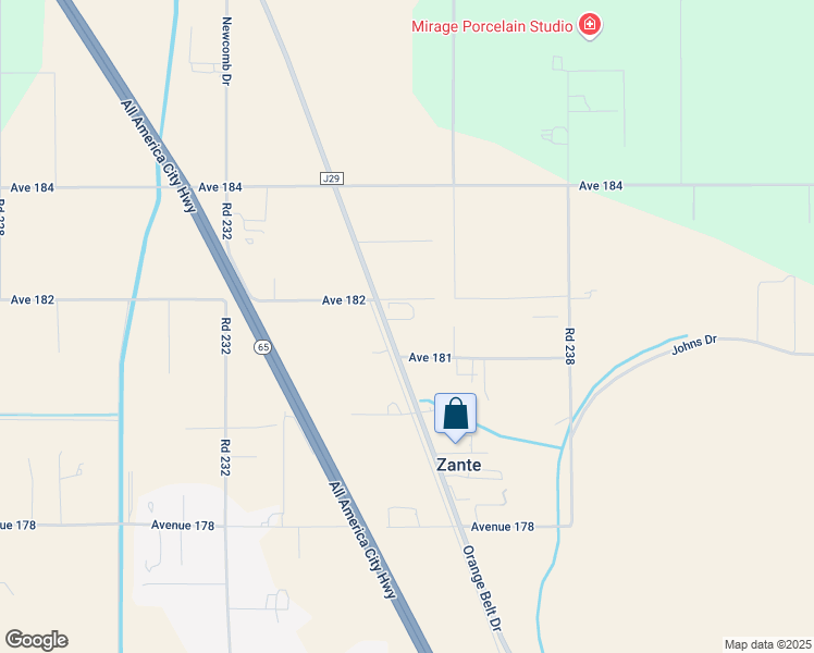 map of restaurants, bars, coffee shops, grocery stores, and more near 18140 Orange Belt Drive in Porterville