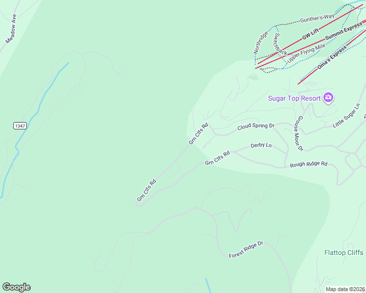 map of restaurants, bars, coffee shops, grocery stores, and more near 150 Cloud Spring Drive in Sugar Mountain