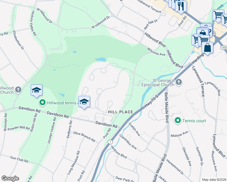 map of restaurants, bars, coffee shops, grocery stores, and more near 4918 Maymanor Circle in Nashville