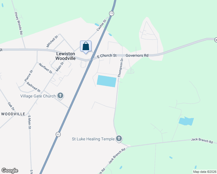 map of restaurants, bars, coffee shops, grocery stores, and more near 132 Thompson Drive in Lewiston Woodville