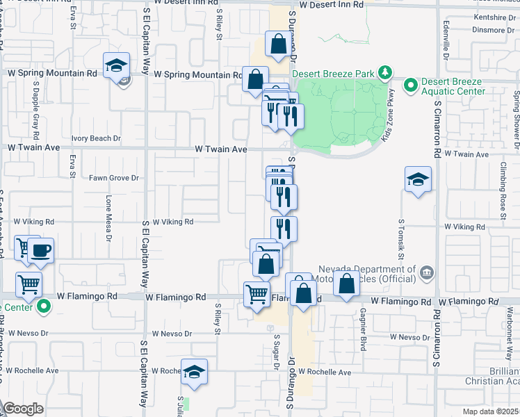 map of restaurants, bars, coffee shops, grocery stores, and more near 8694 Benview Drive in Las Vegas