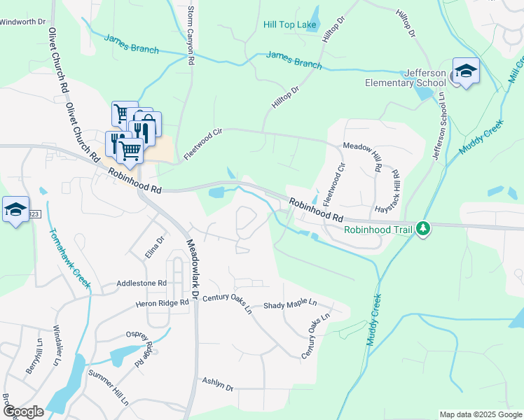 map of restaurants, bars, coffee shops, grocery stores, and more near 5178 Nottingham Place Lane in Winston-Salem