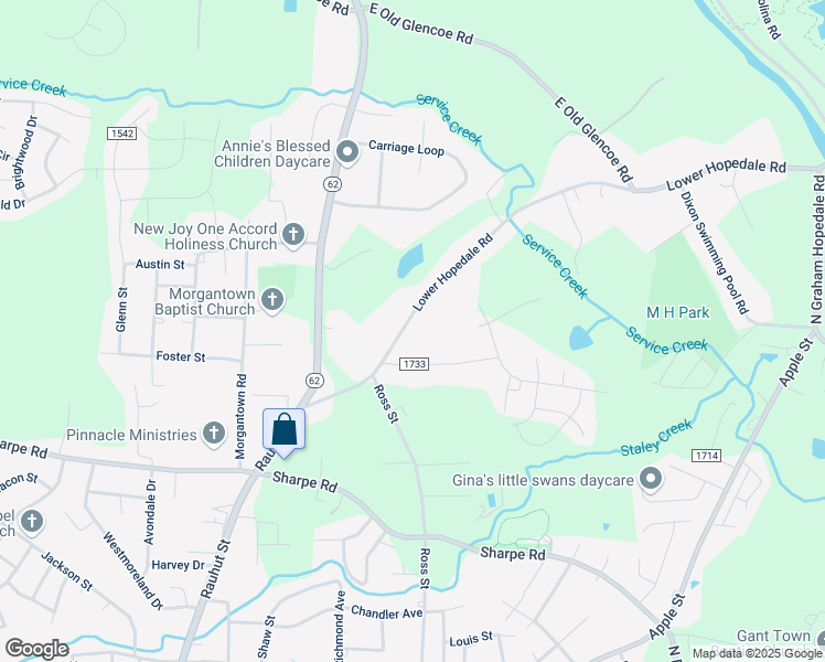 map of restaurants, bars, coffee shops, grocery stores, and more near 1741 Lower Hopedale Road in Burlington