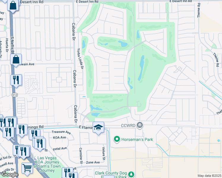 map of restaurants, bars, coffee shops, grocery stores, and more near 3878 Greenfield Lakes Street in Las Vegas