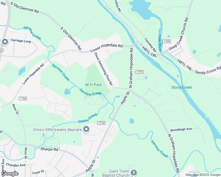 map of restaurants, bars, coffee shops, grocery stores, and more near 1813 Dixon Swimming Pool Road in Burlington