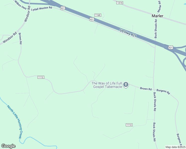 map of restaurants, bars, coffee shops, grocery stores, and more near 4820 Brown Road in Hamptonville