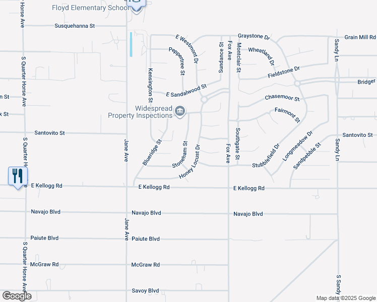 map of restaurants, bars, coffee shops, grocery stores, and more near 4821 Stoneham Street in Pahrump