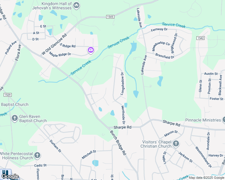 map of restaurants, bars, coffee shops, grocery stores, and more near 1836 Northside Drive in Burlington
