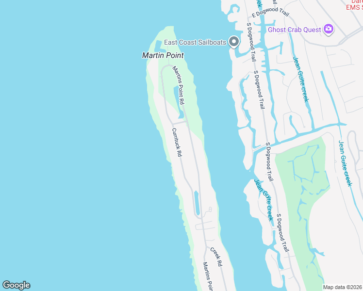 map of restaurants, bars, coffee shops, grocery stores, and more near 6075 Currituck Rd in Kitty Hawk