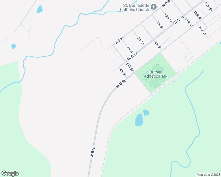map of restaurants, bars, coffee shops, grocery stores, and more near 1414 West B Street in Butner
