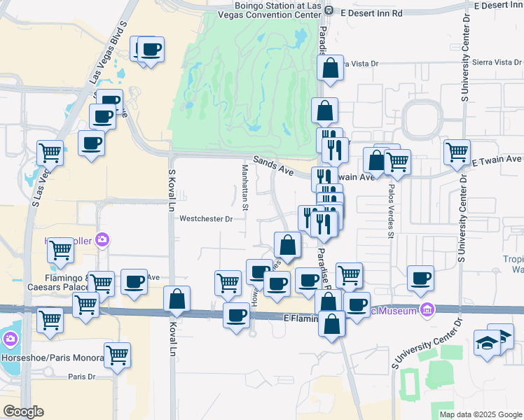 map of restaurants, bars, coffee shops, grocery stores, and more near 3773 Howard Hughes Parkway in Las Vegas