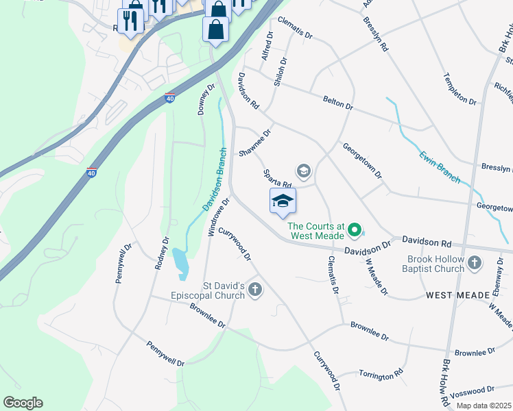 map of restaurants, bars, coffee shops, grocery stores, and more near 948 Davidson Drive in Nashville