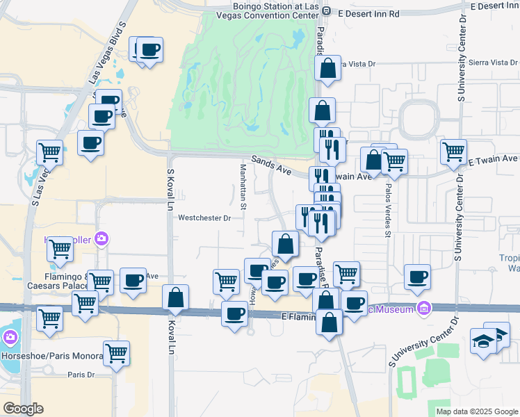 map of restaurants, bars, coffee shops, grocery stores, and more near 3773 Howard Hughes Parkway in Las Vegas