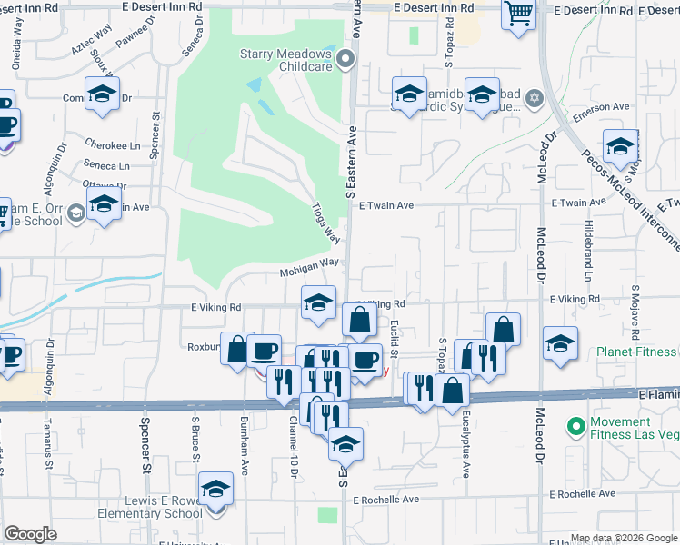 map of restaurants, bars, coffee shops, grocery stores, and more near in Paradise