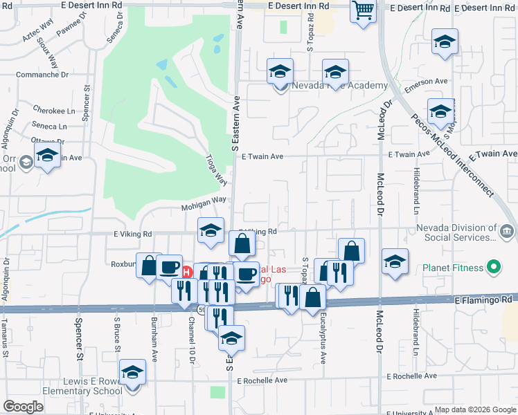 map of restaurants, bars, coffee shops, grocery stores, and more near 2471 Sabado Street in Las Vegas