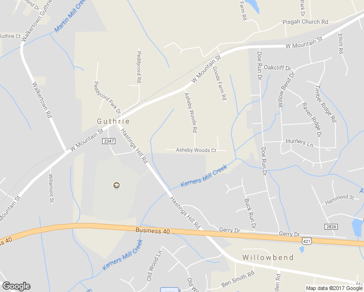 map of restaurants, bars, coffee shops, grocery stores, and more near 2419 Asheby Woods Court in Kernersville