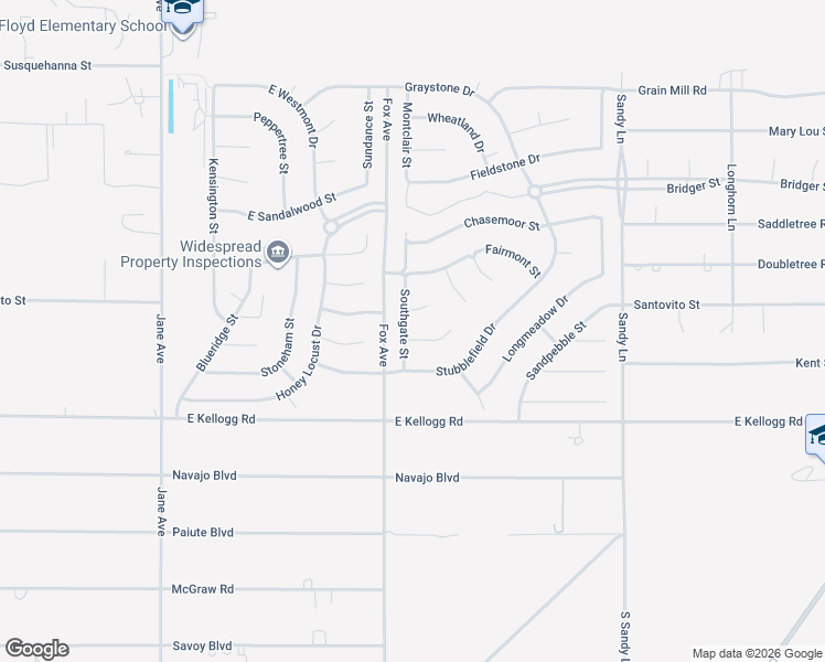 map of restaurants, bars, coffee shops, grocery stores, and more near 6821 Southgate Street in Pahrump