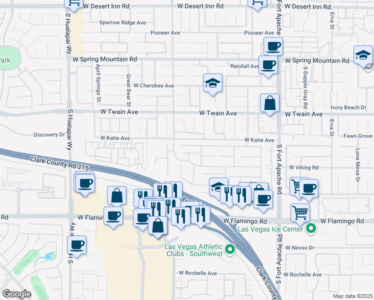 map of restaurants, bars, coffee shops, grocery stores, and more near 9752 Newport Coast Circle in Las Vegas