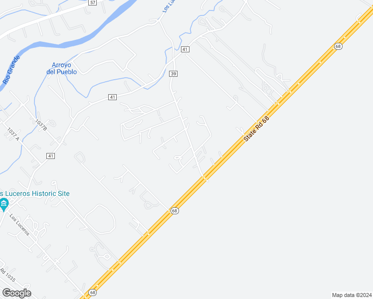 map of restaurants, bars, coffee shops, grocery stores, and more near 1034 in Ohkay Owingeh