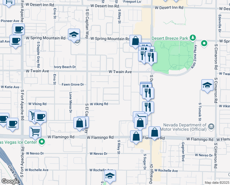 map of restaurants, bars, coffee shops, grocery stores, and more near 8830 Blake Alan Avenue in Las Vegas