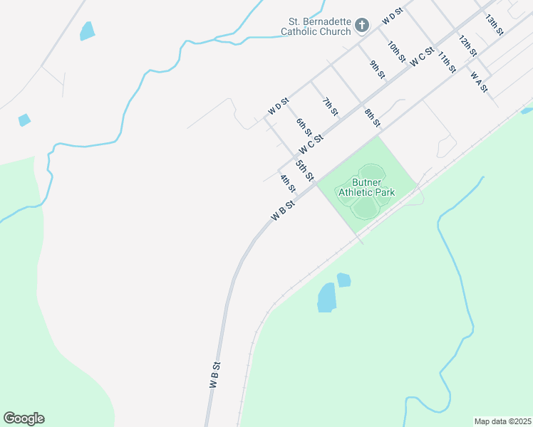 map of restaurants, bars, coffee shops, grocery stores, and more near 1414 West B Street in Butner