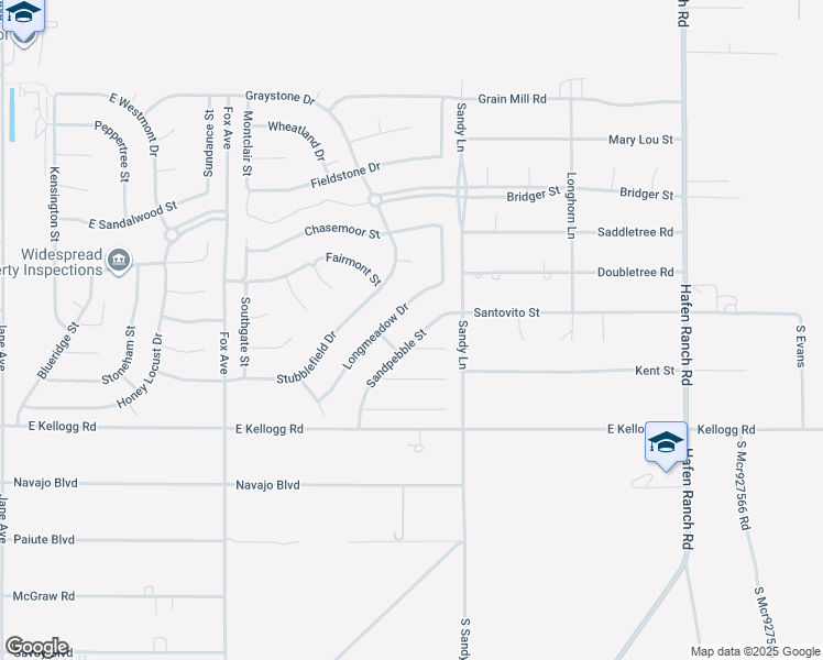 map of restaurants, bars, coffee shops, grocery stores, and more near 6810 Sandpebble Street in Pahrump