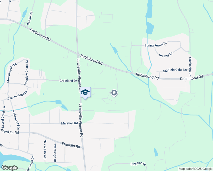 map of restaurants, bars, coffee shops, grocery stores, and more near 6925 Barkwood Drive in Lewisville