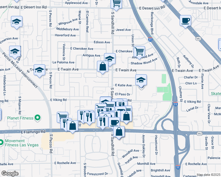 map of restaurants, bars, coffee shops, grocery stores, and more near 3795 Heritage Avenue in Las Vegas