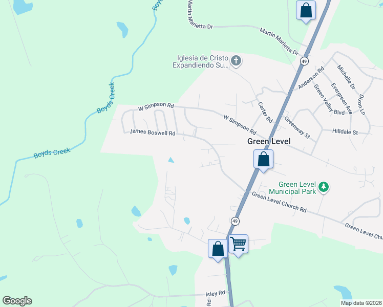 map of restaurants, bars, coffee shops, grocery stores, and more near 2109 Liggins Court in Burlington