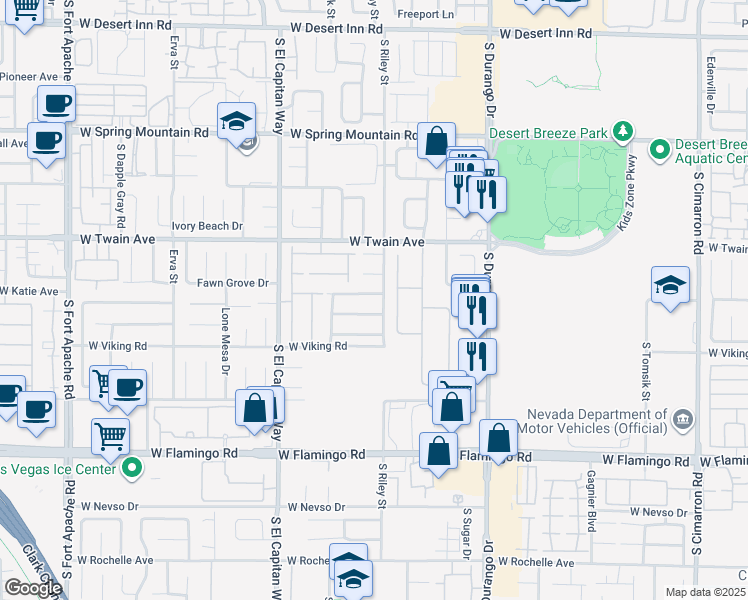 map of restaurants, bars, coffee shops, grocery stores, and more near 8830 Blake Alan Avenue in Las Vegas
