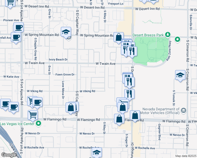 map of restaurants, bars, coffee shops, grocery stores, and more near 8830 Blake Alan Avenue in Las Vegas