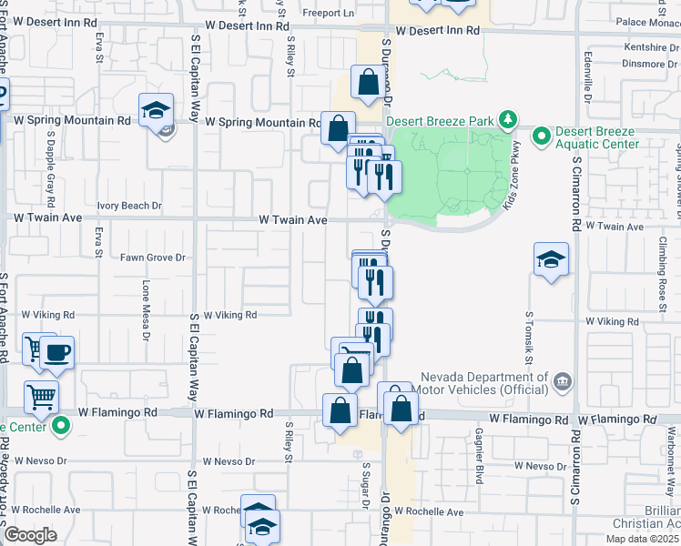 map of restaurants, bars, coffee shops, grocery stores, and more near 8694 Benview Drive in Las Vegas
