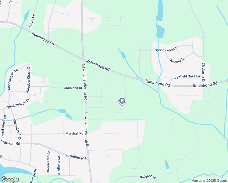 map of restaurants, bars, coffee shops, grocery stores, and more near 6925 Barkwood Drive in Lewisville