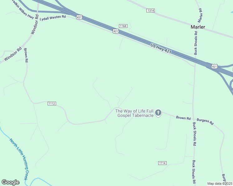 map of restaurants, bars, coffee shops, grocery stores, and more near 4820 Brown Road in Hamptonville