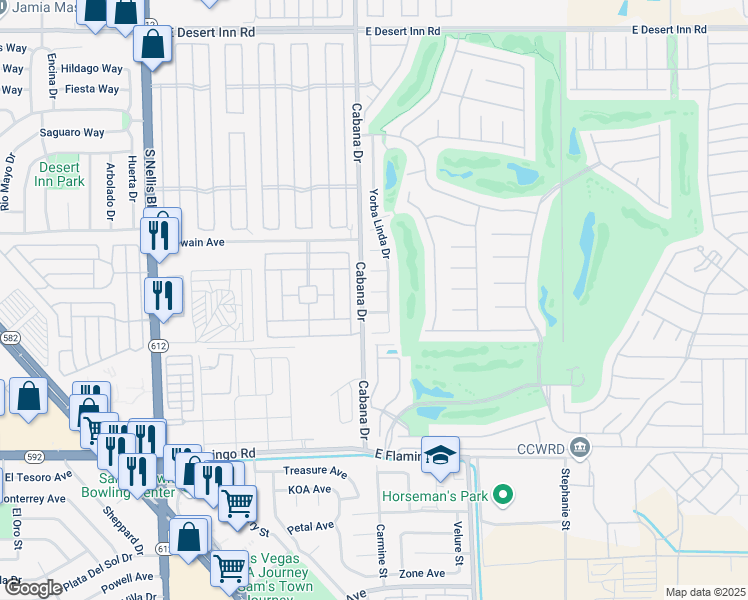 map of restaurants, bars, coffee shops, grocery stores, and more near 5425 Thomaston Court in Las Vegas