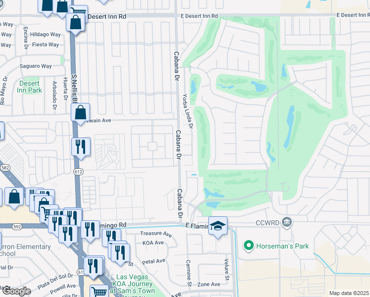 map of restaurants, bars, coffee shops, grocery stores, and more near 5425 Thomaston Ct in Las Vegas