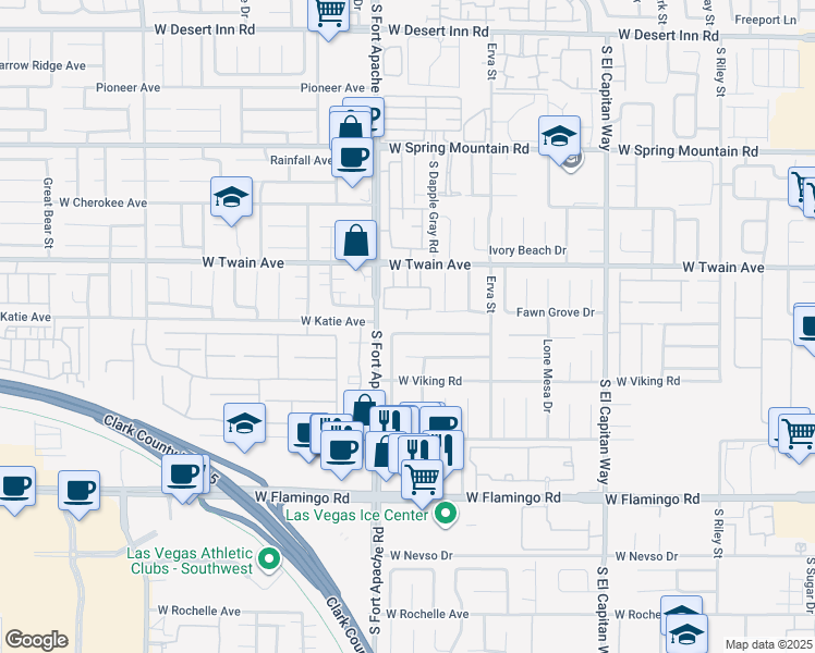 map of restaurants, bars, coffee shops, grocery stores, and more near 9358 West Sailing Water Avenue in Las Vegas