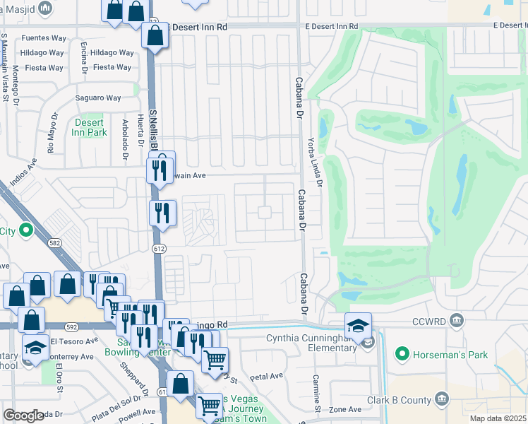 map of restaurants, bars, coffee shops, grocery stores, and more near Scotch Drive in Las Vegas
