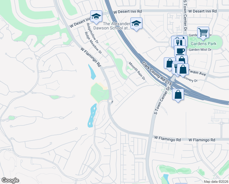 map of restaurants, bars, coffee shops, grocery stores, and more near 11081 Village Ridge Lane in Las Vegas