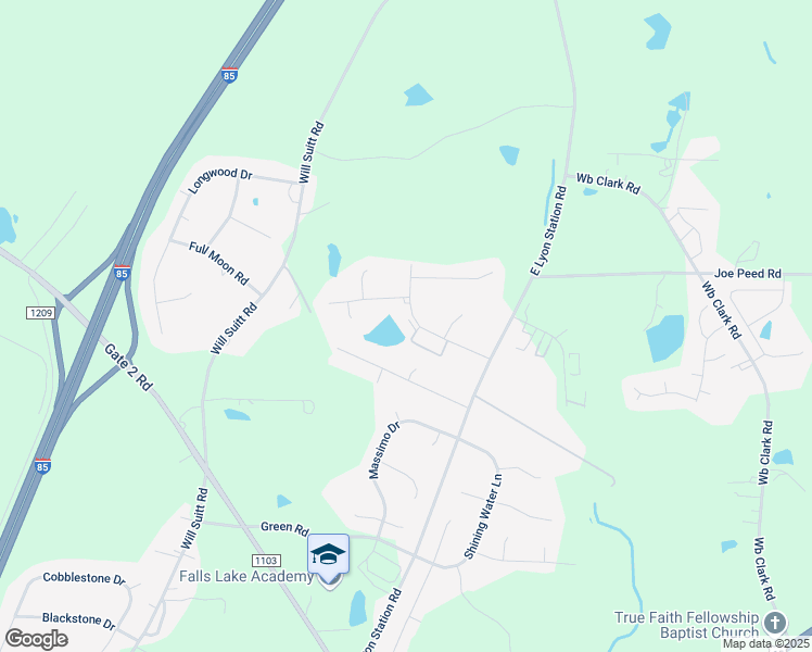 map of restaurants, bars, coffee shops, grocery stores, and more near 1367 Quail Circle in Creedmoor