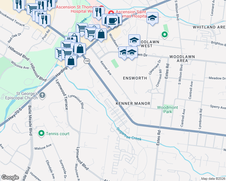 map of restaurants, bars, coffee shops, grocery stores, and more near 167 Kenner Avenue in Nashville