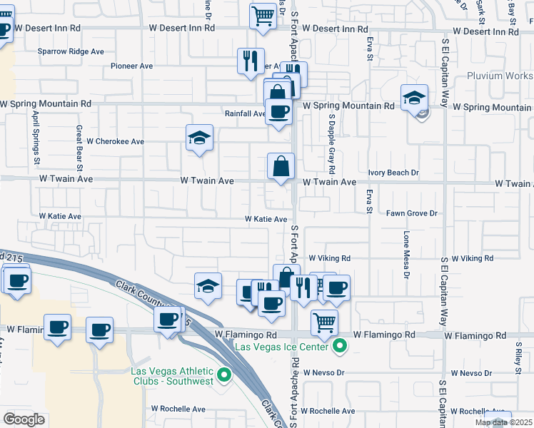map of restaurants, bars, coffee shops, grocery stores, and more near 3747 Sand Pier Street in Las Vegas