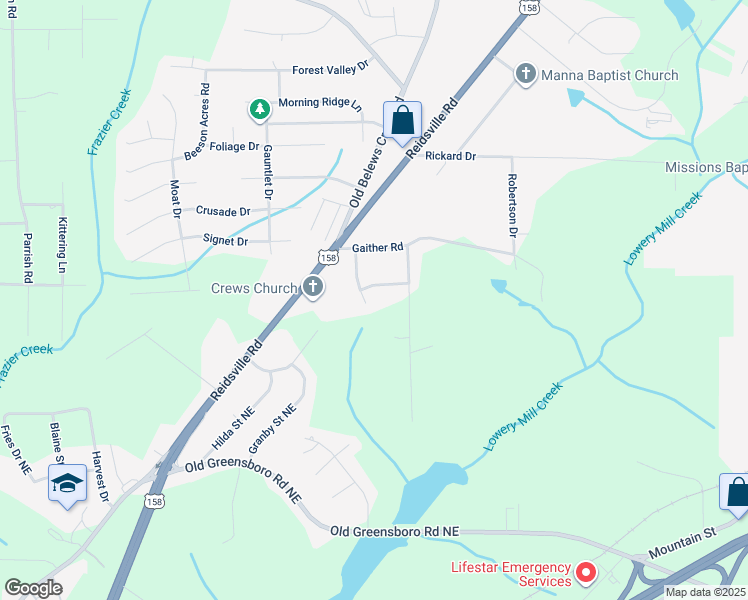map of restaurants, bars, coffee shops, grocery stores, and more near 4137 Tamra Lane in Winston-Salem